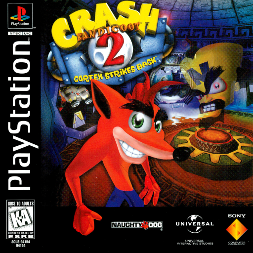 Crash Bandicoot 2: Cortex Strikes Back original PlayStation box art