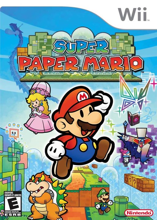 Super Paper Mario original Wii box art