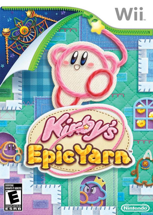Kirby's Epic Yarn original Wii box art