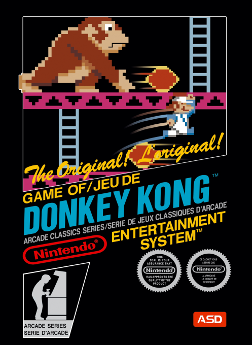 Donkey Kong (NES) original NES box art