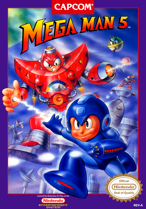 Mega Man 5 original NES box art