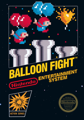 Balloon Fight original NES box art