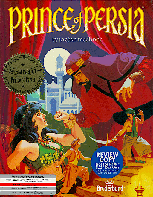 Prince of Persia original MS-DOS box art